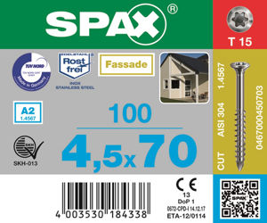 Afbeelding van Spax Spaanplaatschroef cilinderkop verzinkt T-Star T15 3.5x30mm (per 1000 stuks)