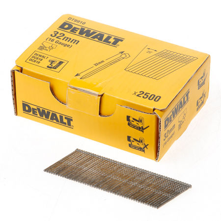 Afbeelding van DeWalt Inox spijkers zonder kop 32mm 16 Gauge 20° voor DC618 doos met 2500 spijkers