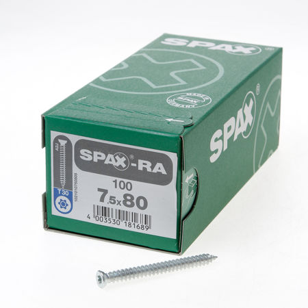 Afbeelding van Spax-RA Kozijnschroeven torx platverzonken kop T30 7.5 x 80mm