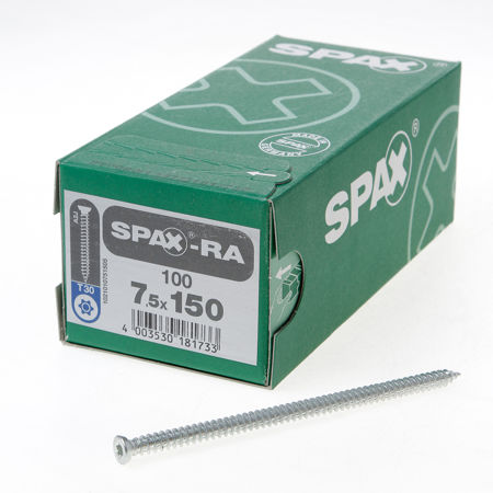 Afbeelding van Spax-RA Kozijnschroeven torx platverzonken kop T30 7.5 x 150mm