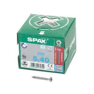 Afbeelding van Spax Spaanplaatschroef cilinderkop RVS T-Star T20 5.0x40mm (per 200 stuks)