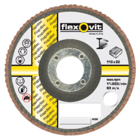 Afbeelding van Flexovit Vlaklamellenschijf FI FLD FDSP diameter 110 x asgat 22mm P120