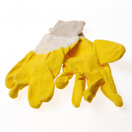 Afbeelding van Rehamij Handschoen latex geel ventilatie rug maat XL(10)