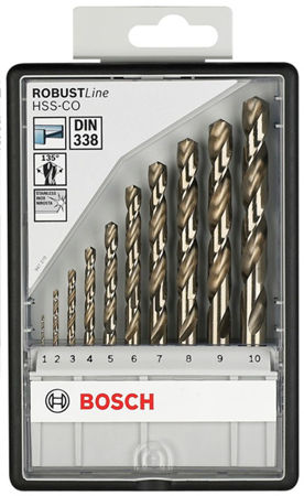Afbeelding van Bosch Metaalborencassette 135 gram HSS-C0 10-delig diameter 1-10mm