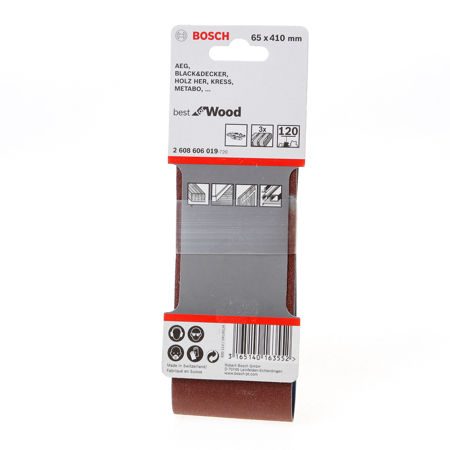 Afbeelding van Bosch Schuurband 65 x 410mm K120 blister van 3 banden
