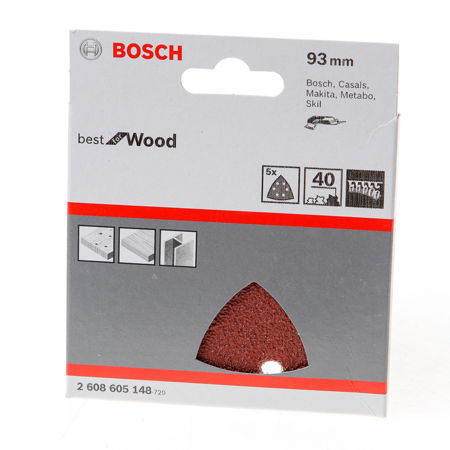 Afbeelding van Bosch Schuurvel delta wood and paint K40 blister van 5 vellen