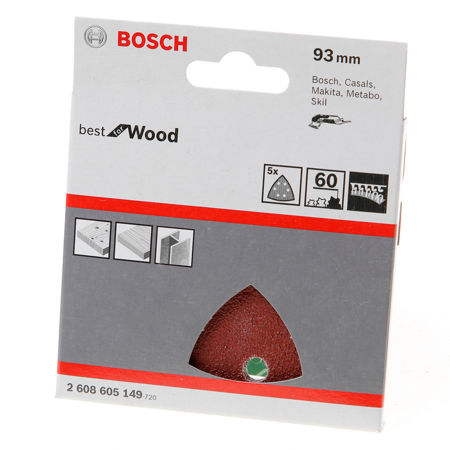 Afbeelding van Bosch Schuurvel delta wood and paint K60 blister van 5 vellen