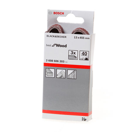 Afbeelding van Bosch Schuurband 13 x 451mm K40 blister van 3 banden