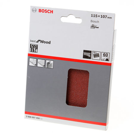 Afbeelding van Bosch Schuurvel klit wood and paint 115 x 107 K60 blister van 10 vellen