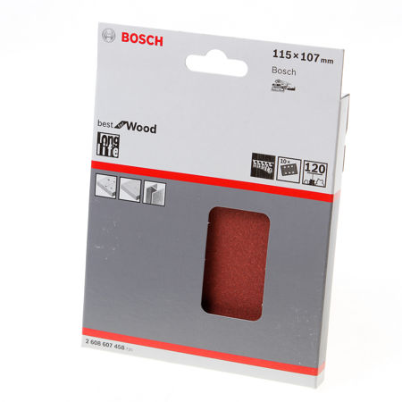 Afbeelding van Bosch Schuurvel klit wood and paint 115 x 107 K120 blister van 10 vellen