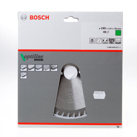 Afbeelding van Bosch Cirkelzaagblad 48 tanden Optiline Wood ATB 190 x 30mm